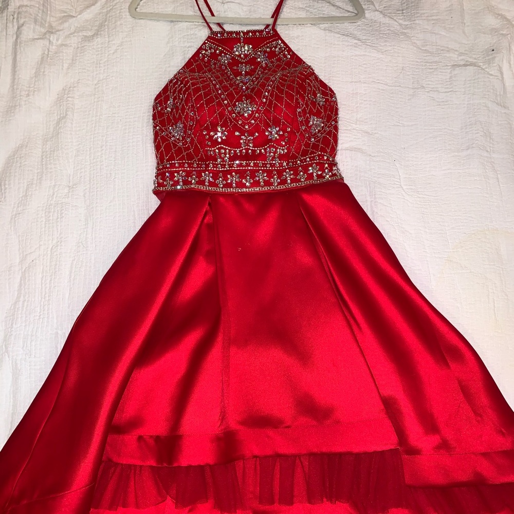 Red, beaded homecoming/cocktail dress